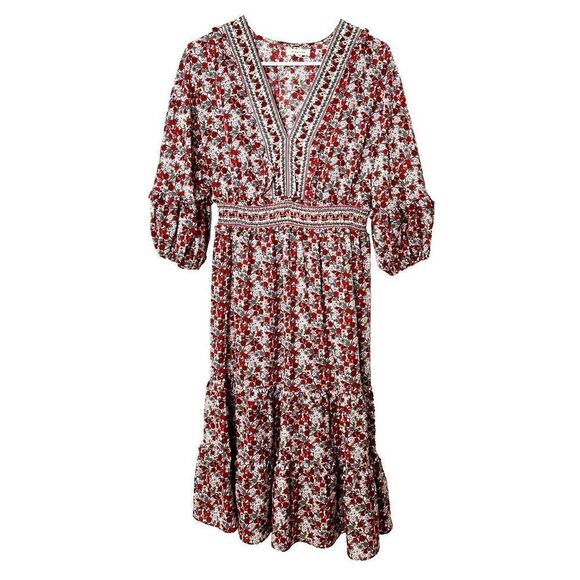 Max Studio Dresses & Skirts - Maxstudio Size L V-neck Empire Waist Dress Mini Floral Max Studio Red